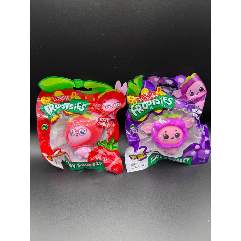 Funsie Frootsies Juicy Squeezy Squishy Toy Set Berry Bunny Grapie Goblin Ja-Ru